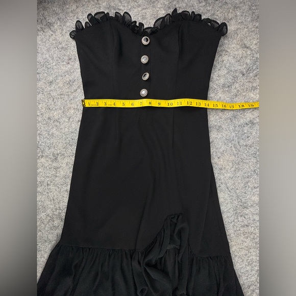 Anthropologie | Hutch | Strapless Tiered Ruffle Side-Slit Dress | Size 6 - Picture 9 of 12